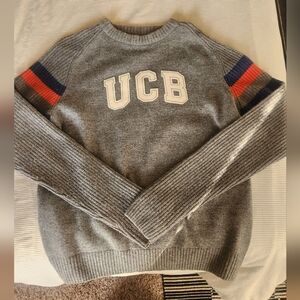 Vintage United Colors Of Benetton Gray Varsity Style Inspired Sweater